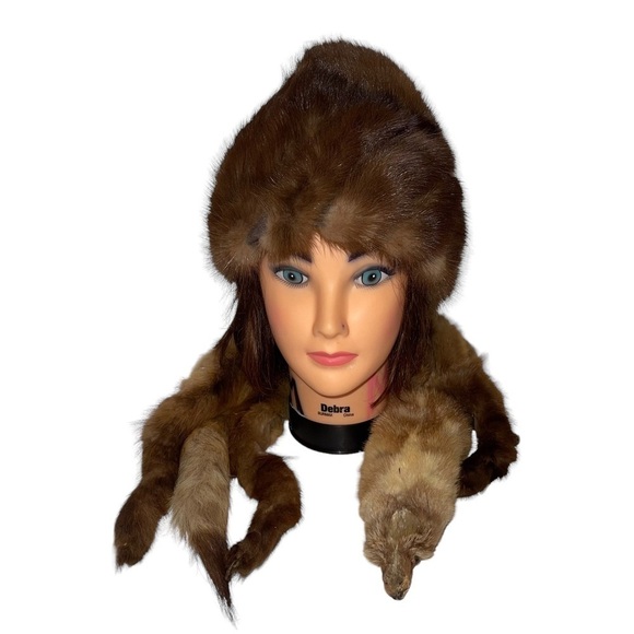 Vintage  AMY Mink Real Fur Hat and Shall - Picture 1 of 13